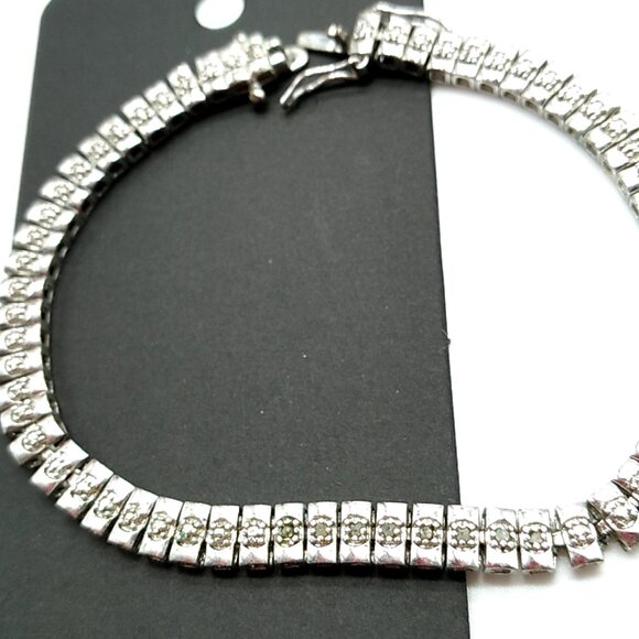 Tennis Style Bracelet Crystal Silver-tone - Picture 10 of 13